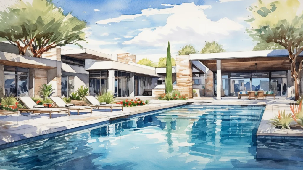 Southwest US backyard with pool