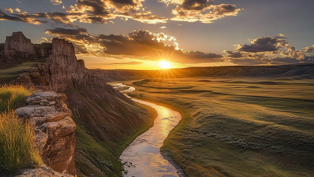 River at sunset