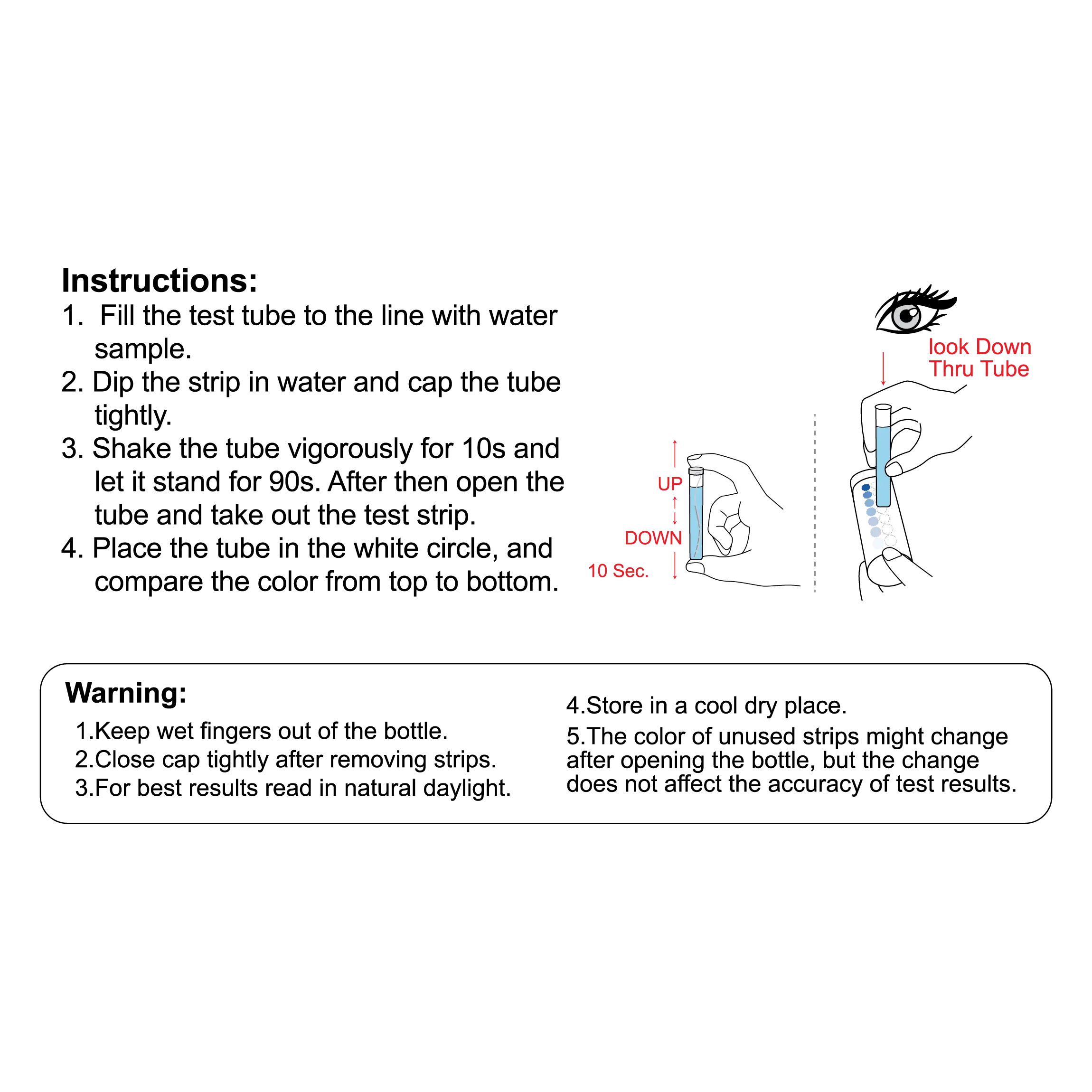 Phosphate Test Strip Instructions